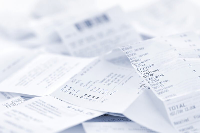 Thermal receipt paper faded